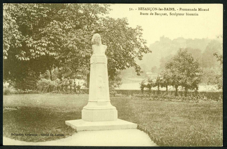 Vue de la statue Just Becquet