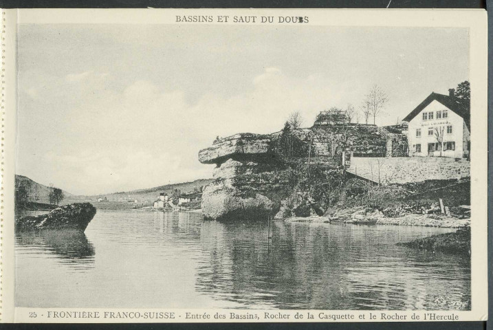 Frontière Franco-Suisse. Entrée des bassins, rocher de la Casquette et le rocher de l'Hercule