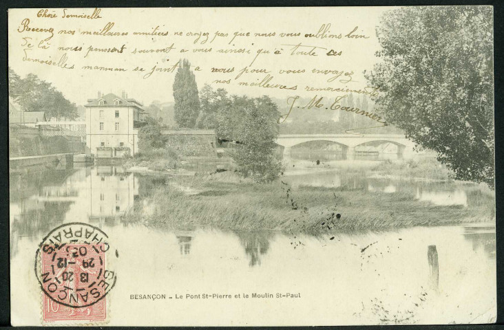 Le pont Saint-Pierre et le moulin Saint-Paul