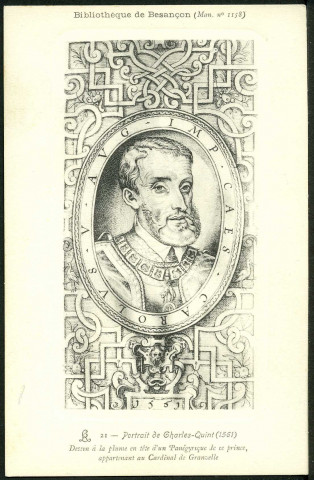 Bibliothèque, portrait de Charles Quint