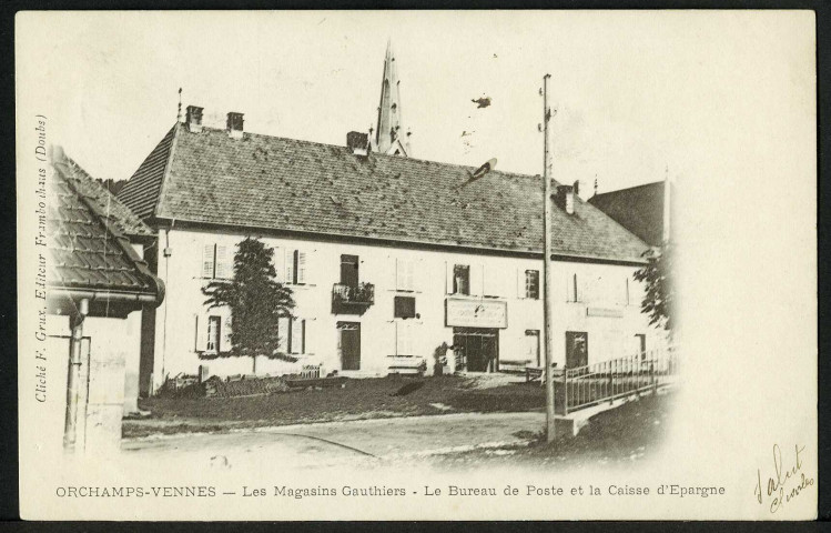 Les magasins Gauthier. Le bureau de poste et la Caisse d’Épargne
