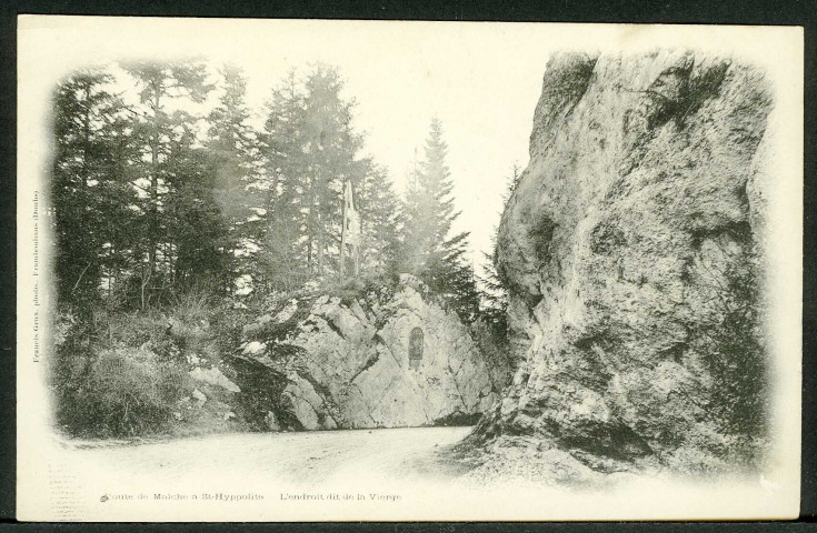 Route de Maîche à Saint-Hippolyte. L'endroit dit de la Vierge