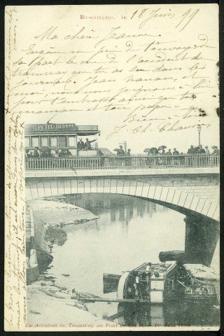 Accident de tramway au pont Canot, 1er juin 1899