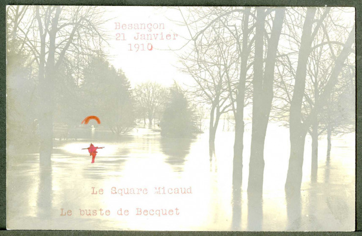 Square Micaud, inondations 1910