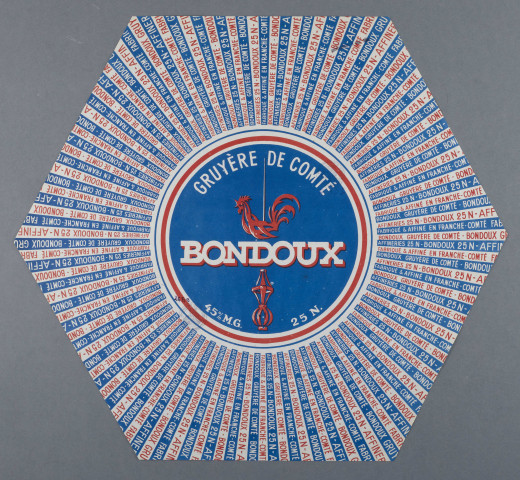 Coq rouge sur fond bleu