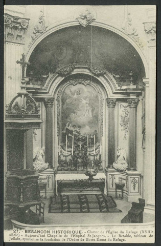 Maître-autel, tableau de Jollain, allégorie du refuge