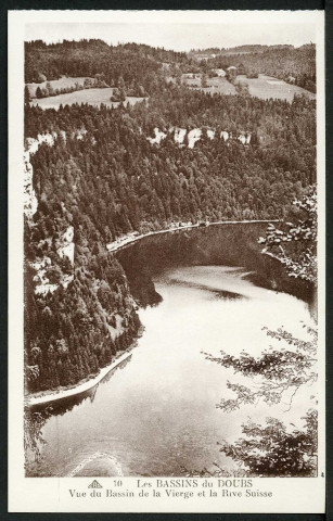 Les bassins du Doubs. Vue du bassin de la vierge et la rive Suisse
