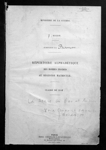 Table alphabétique