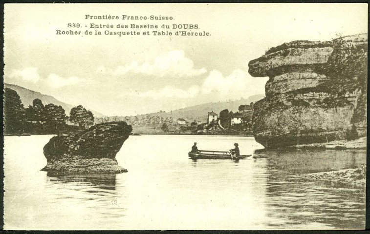 Entrée des bassins du Doubs, rocher de la Casquette et table d'Hercule
