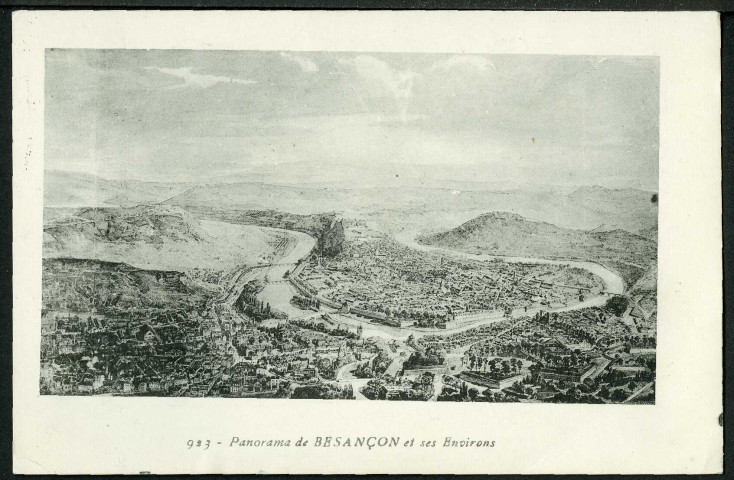 Vue générale de Besançon d'après une aquarelle exécutée en 1910 par M. Boutterin architecte