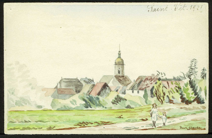 Vue générale de Saint-Vit, reproduction d'un tableau