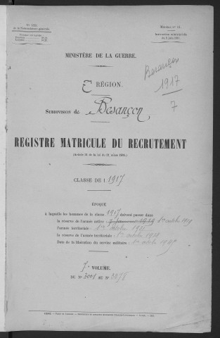 Volume 7, nos 3001 à 3298