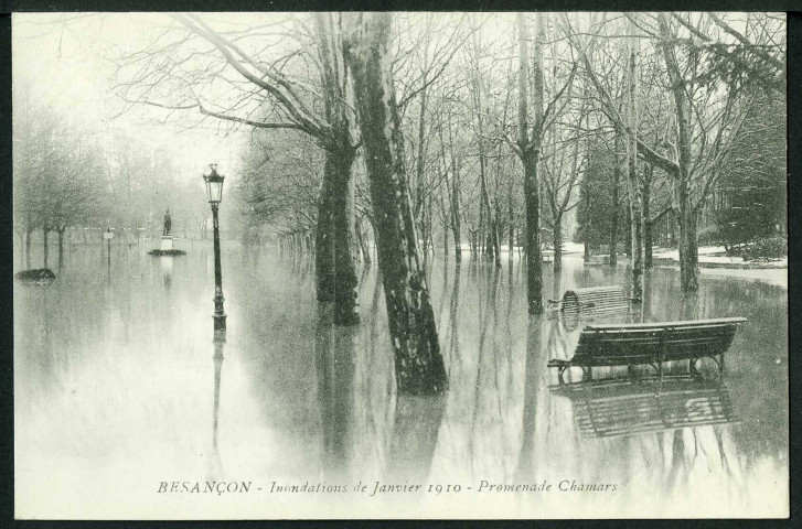 Vue de la promenade Chamars, inondations 1910