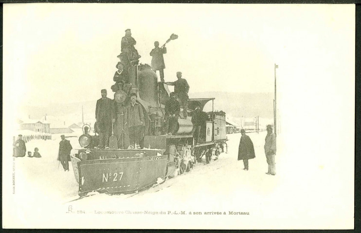 Locomotive chasse-neige du P.L.M. à son arrivée à Morteau