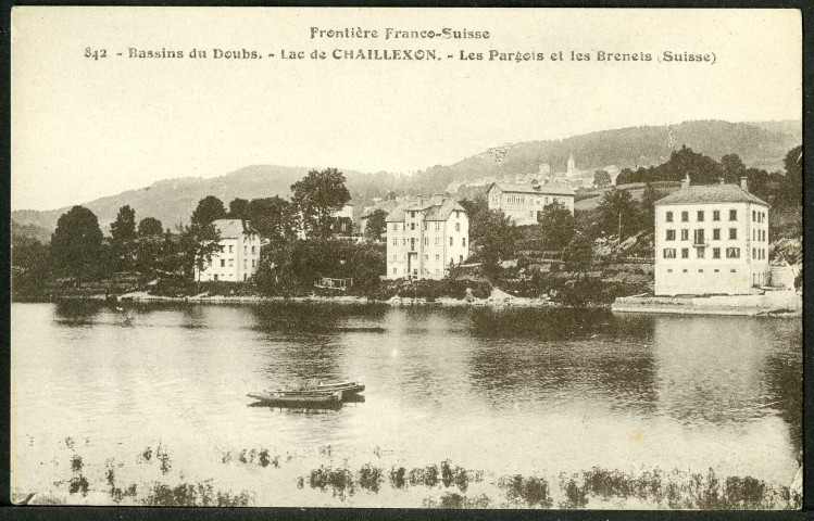 Bassins du Doubs. Lac de Chaillexon. Les Pargots et les Brenets (Suisse)