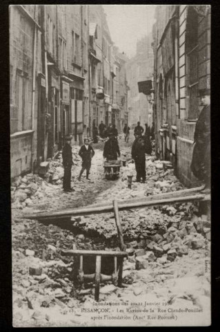 Rue Claude Pouillet après la crue, inondations 1910