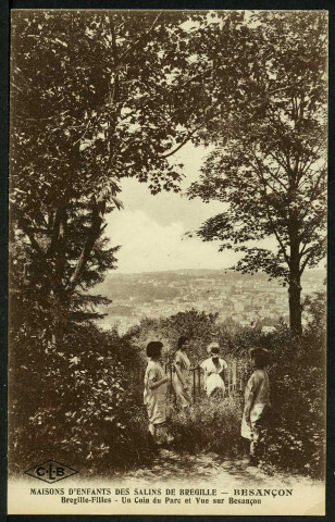 Maisons d'enfants des salins de Bregille, un coin du parc et vue sur Besançon