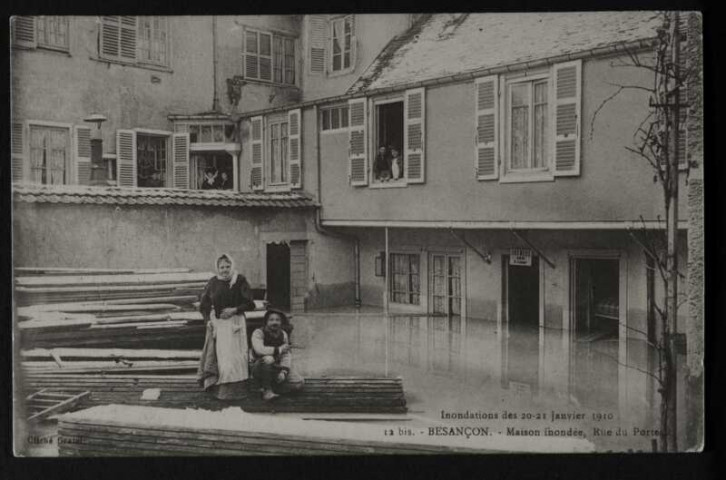 Rue du Porteau, maison inondée, inondations 1910