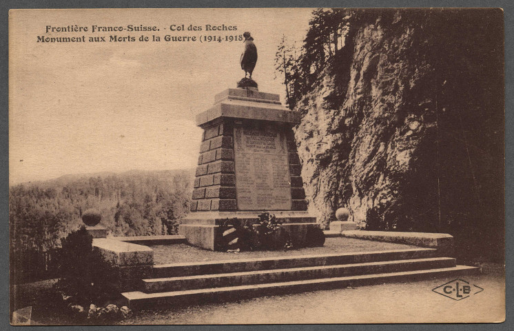 Col des Roches. Monument aux morts de la guerre 1914-1918