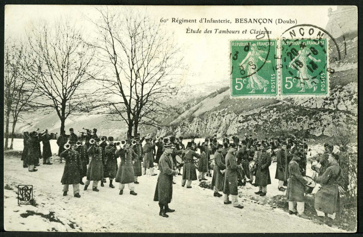 Etude des tambours et clairons au 60e R.I.