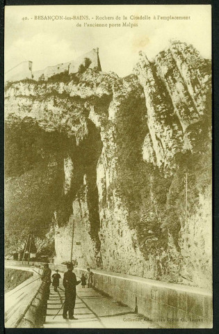Rochers de la citadelle à l'emplacement de l'ancienne porte Malpas
