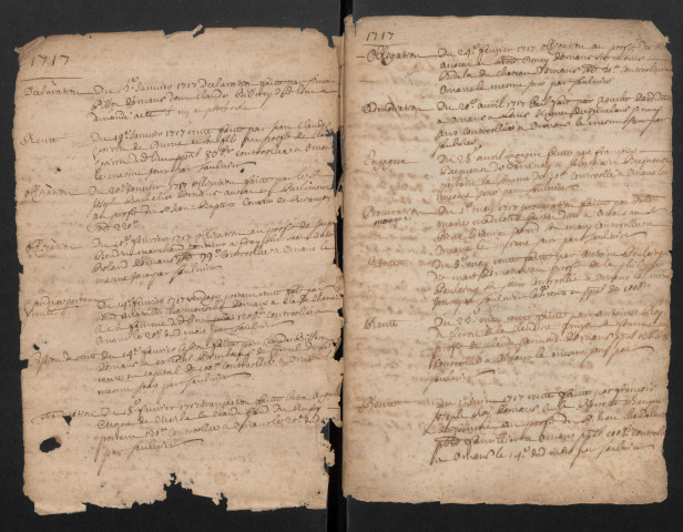 Testaments et répertoire chronologique