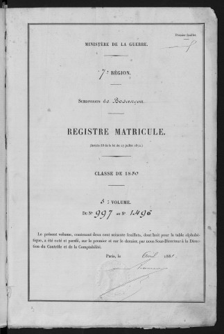 Volume 3, nos 997 à 1496