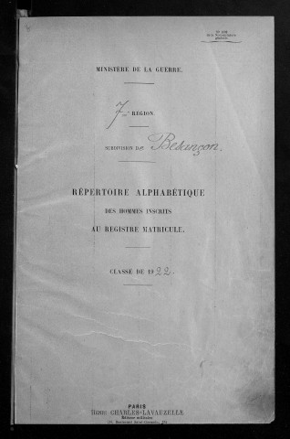 Table alphabétique