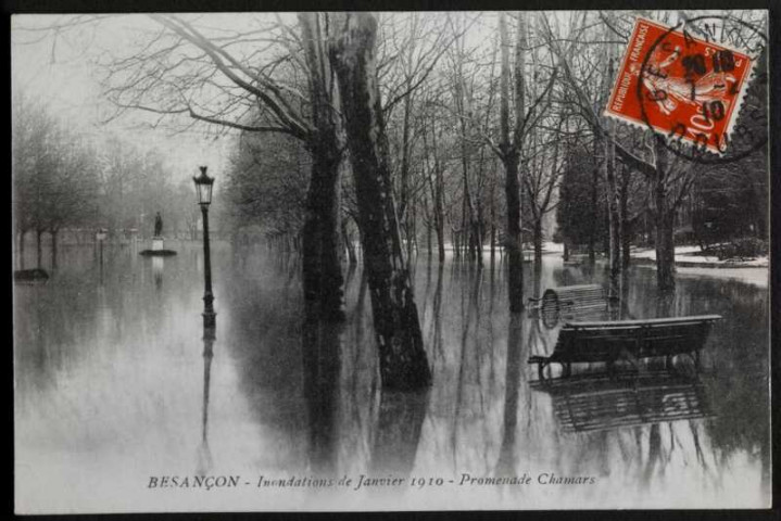 Vue de la promenade Chamars, inondations 1910